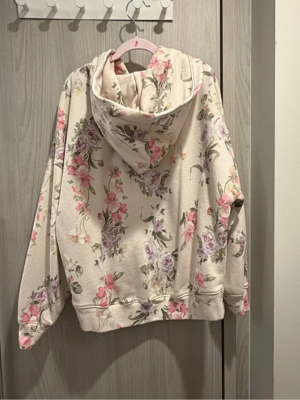 GAP x LoveShackFancy Cream Floral Hoodie Sweater